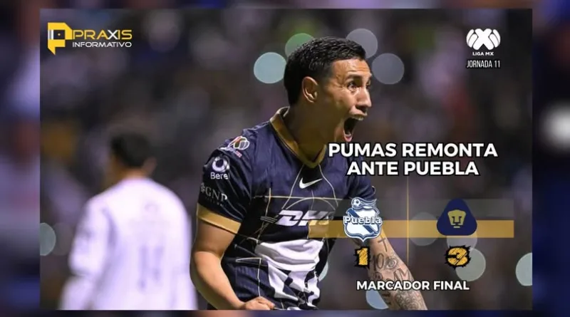 Pumas saca triunfo 3-1 ante el Puebla