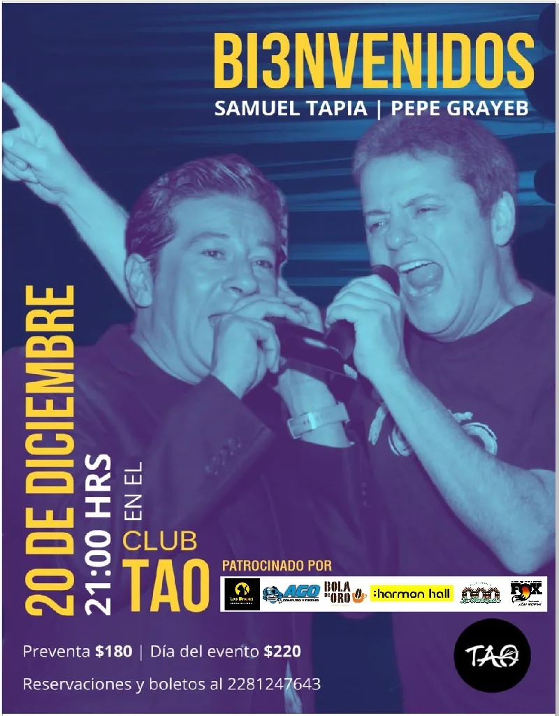 Samuel Tapia y Pepe Grayeb llenarán de música el TAO